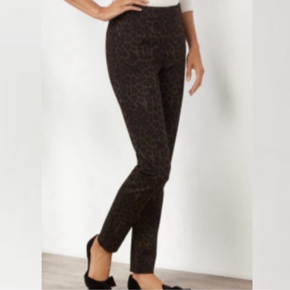 Dark Chocolate Leopard Stretch Ponte Pants